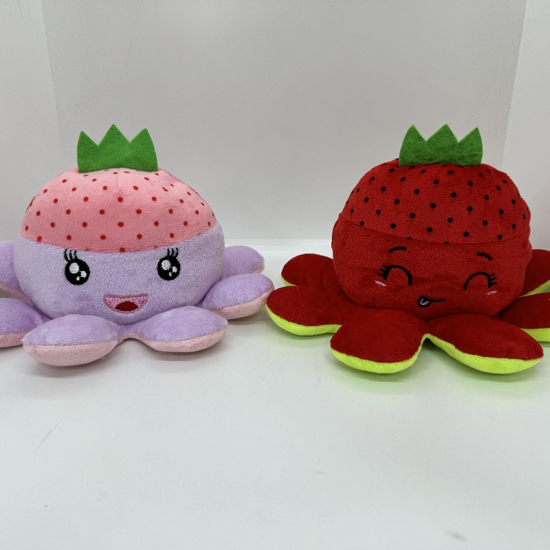 4 Clr atacado reversível Flip Octopus Plush Toy China Factory