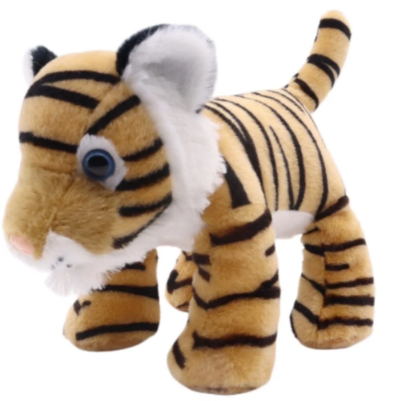 2024 brinquedo super macio personalizado de pelúcia marrom tigre em pé animal da selva