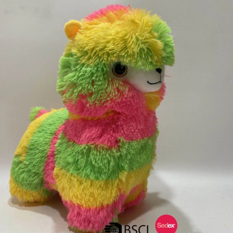 Item de venda quente novo animal colorido alpaca brinquedo de pelúcia