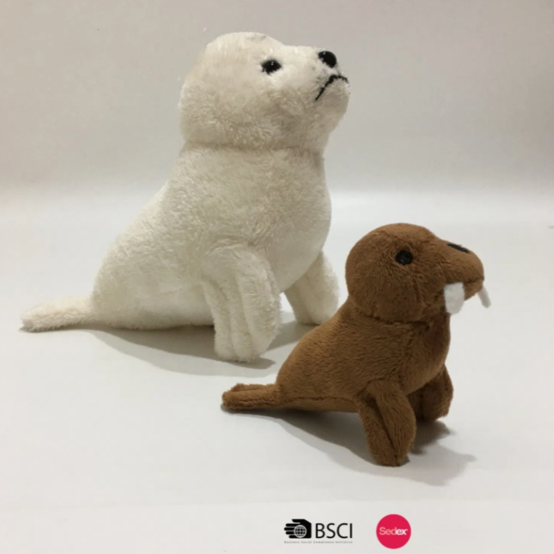 Material reciclado ecológico por atacado OEM, adorável e adorável brinquedo de pelúcia com foca para bebê