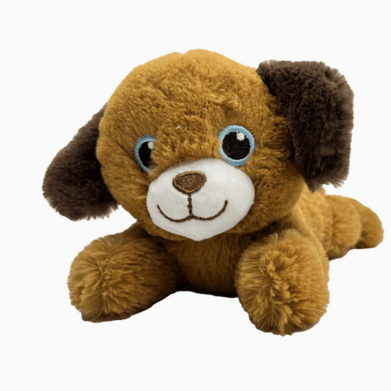 Cute puppy plush toy lying down